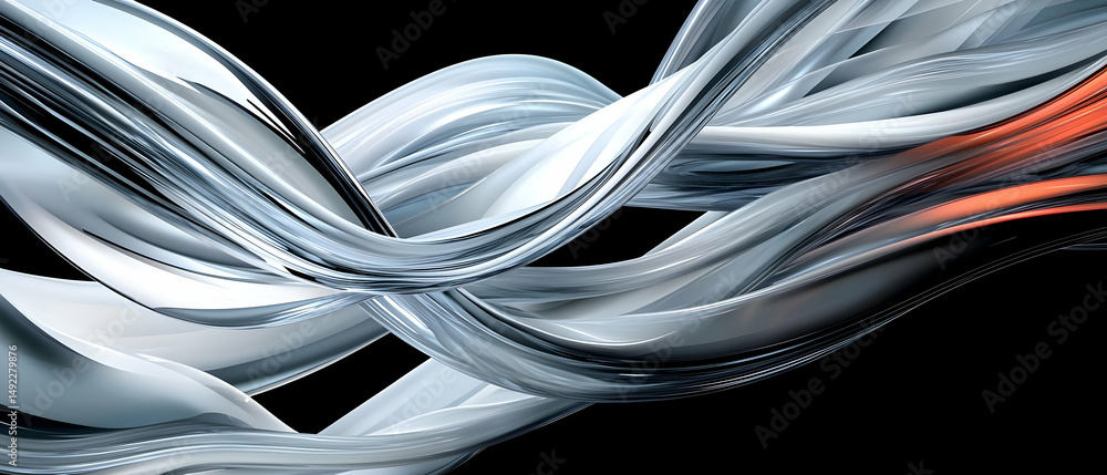 Poster abstract dynamic design with gray white and red curves