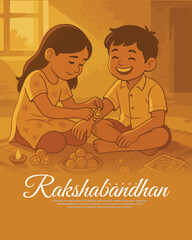 Raksha Bandhan greetings and social media post design
