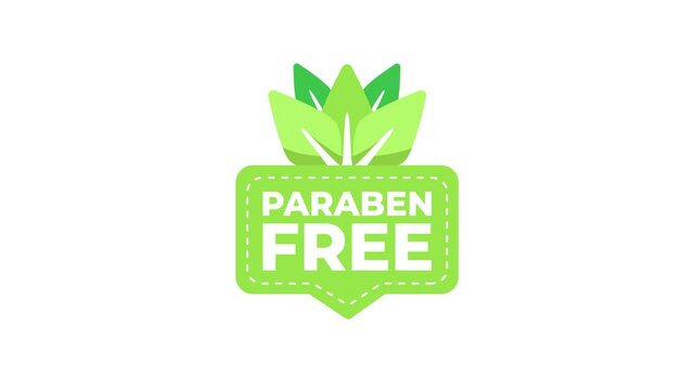 Paraben Free Animated Logo Appearing on White and Blue Background