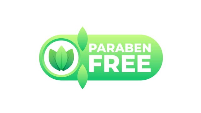 Paraben Free Animated Logo on White and Blue Background