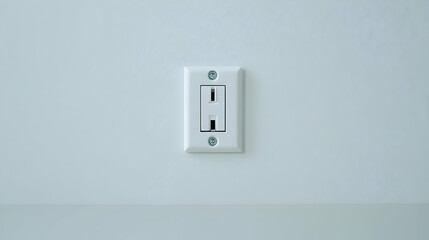 White Light Switch On Light Blue Wall