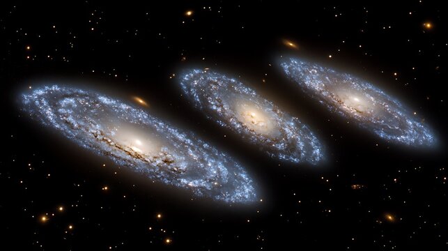 Three interacting galaxies in deep space - Powered by Adobe