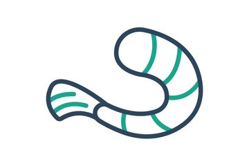 Shrimp icon. line icon style. icon related to food. seafood elements vector illustration