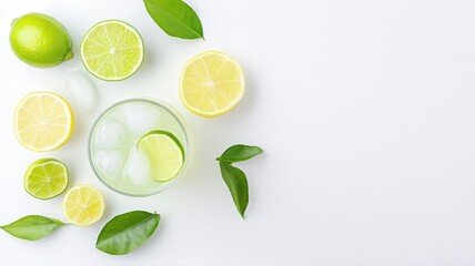 Refreshing Citrus Drink with Fresh Lemon and Lime Slices lemon lime citrus drink refreshing fresh