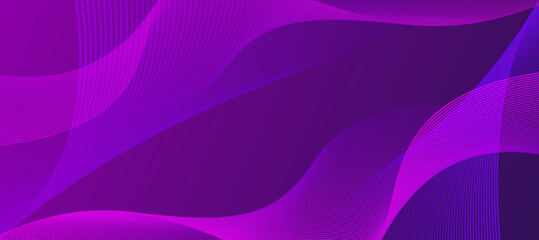 Elegant abstract background featuring flowing purple and pink gradient waves with smooth curved lines. Ideal for digital presentations, websites, posters, and modern graphic design projects.
