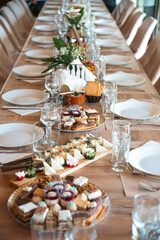 Beautiful Table Set for Dinner with Flowers