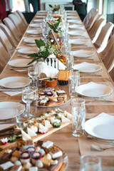 Beautiful Table Set for Dinner with Flowers