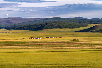 Fototapeta premium The endless landscape of Mongolia 