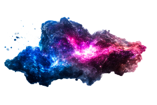 Nebula cloudscape, galaxy, colorful, cosmos abstract shape, cut out transparent