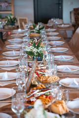 Beautiful Table Set for Dinner with Flowers