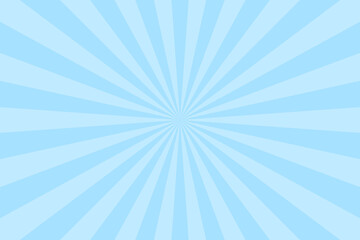 青のサンバーストの背景　水色　集中線