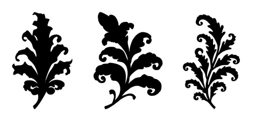 Silhouette of decorative acanthus leaf – vector illustration