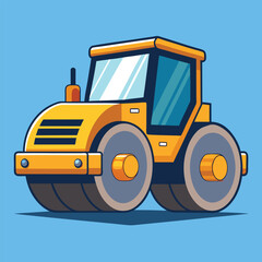 Fototapeta premium Road Roller Clipart Vector Illustration – Construction Equipment Graphic