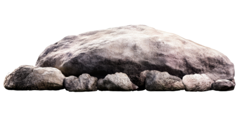Big rock formation, small boulders, nature , cut out transparent