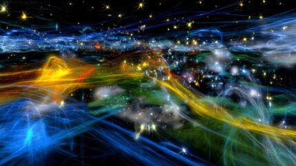 Vibrant Abstract Cosmic Scene