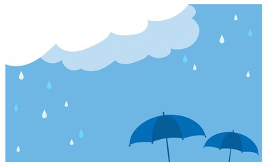 しっとりした梅雨のイラスト背景素材