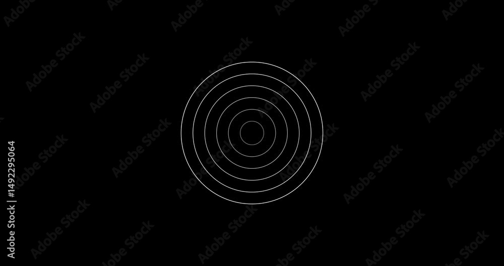 Wall mural abstract concentric circles minimalist tech background