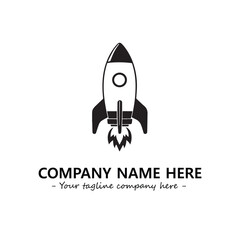 Rocket silhouette logo company design vector illustration