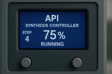 API synthesis controller active pharmaceutical ingredient process step running progress 75 percent