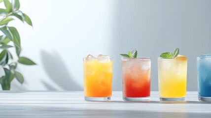 Colorful Assortment of Refreshing Summer Drinks assortment colorful drinks refreshing beverages beer