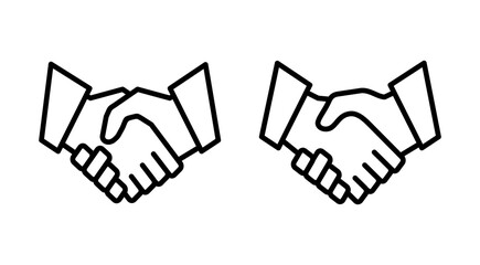 Obraz premium Handshake icon vector. business handshake sign and symbol. contact agreement
