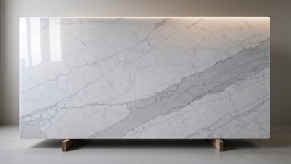 Grey Polished Classic Carrara Marble Slab