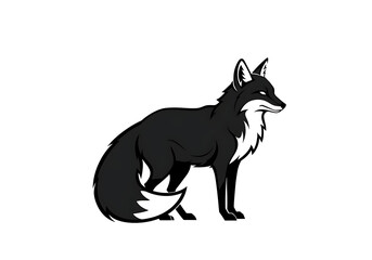 Fototapeta premium Majestic black fox elegant design wild animal powerful nature graphic art
