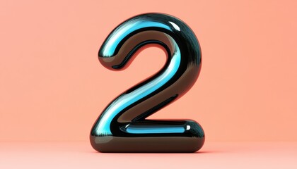 Creative digital number two sculpture minimalist design studio setting abstract art concept