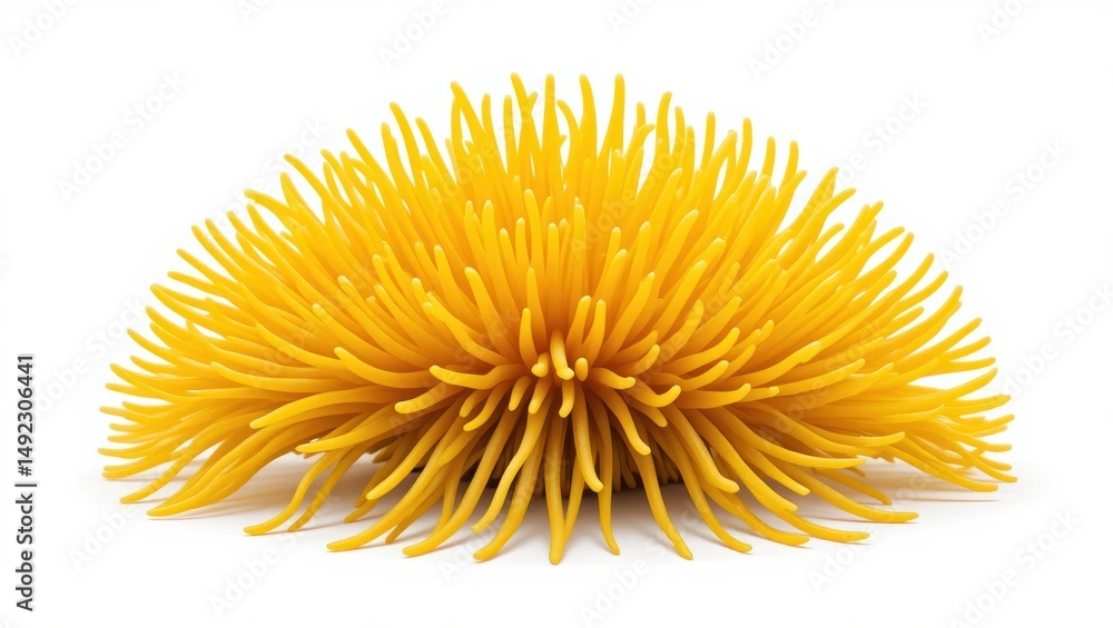 Canvas Prints vibrant yellow abstract spiky form on white background representing organic texture and design