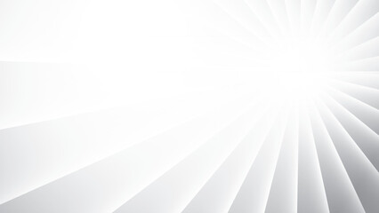 Abstract geometric white and gray color background with straight lines, ray pattern. Vector illustration.