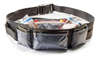 A Versatile Waist Pack with Numerous Compartments for Personal Items and Accessories