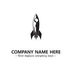 Rocket silhouette logo company design vector illustration