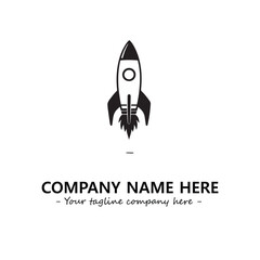 Rocket silhouette logo company design vector illustration
