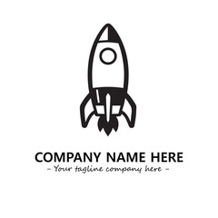 Rocket silhouette logo company design vector illustration