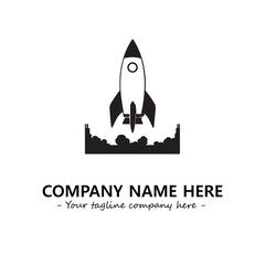 Rocket silhouette logo company design vector illustration