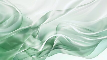 Obraz premium Modern eco branding background featuring flowing organic shapes in green and white tones with a soft technology style.