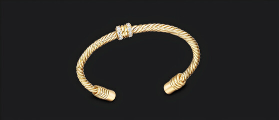Gold Bracelet With Diamond Accents