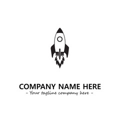 Rocket silhouette logo company design vector illustration
