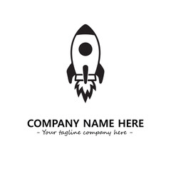 Rocket silhouette logo company design vector illustration