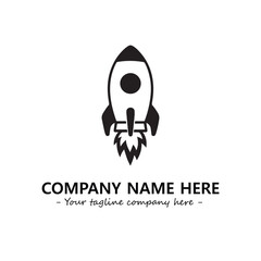 Rocket silhouette logo company design vector illustration