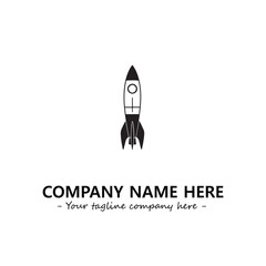 Rocket silhouette logo company design vector illustration