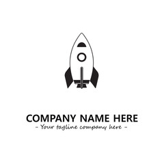 Rocket silhouette logo company design vector illustration