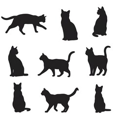 Feline Silhouettes: A Nine-Lives Collection AI Generated