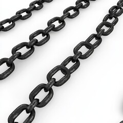 Fototapeta premium A metal chain is hanging down, with its ends dangling