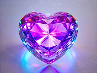 Vibrant Purple Crystal Heart Gemstone Facets