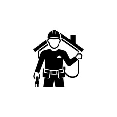 Electrician house repair service icon illustration