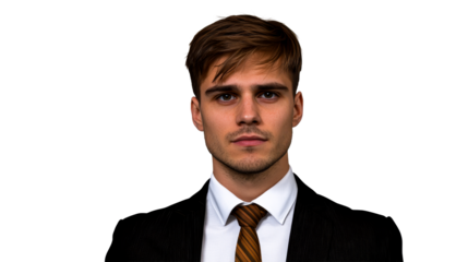 Serious Businessman Portrait, Executive Style, Cut out transparent