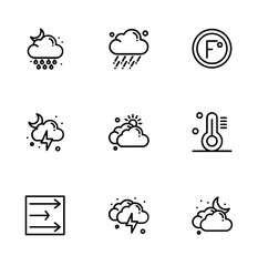 Weather icons set forecast illustrations
