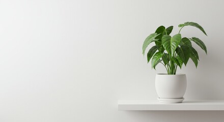 Obraz premium Serene indoor plant minimalist shelf display