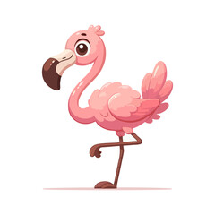 Flamingo vector, seamless cute bird background, tropical summer pink animal design for nursery decor, kids room illustration, cartoon wildlife pattern for beach theme wallpaper and hom
